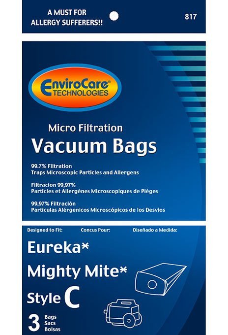 Eureka Mighty Mite Style C Vacuum Bags - 3 Pack (EnviroCare 817) - CJ Miller Vacuum Center Inc