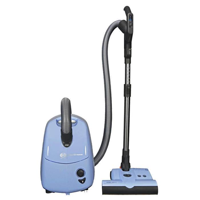 SEBO AIRBELT E3 Premium Vacuum Arctic Pastel Blue with ET-1 and Parquet Brush