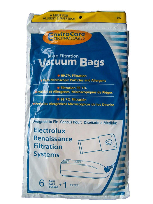 Electrolux Style R Vacuum Bags - 6 bags + 1 filter (Envirocare 807) - CJ Miller Vacuum Center Inc