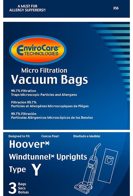 Hoover Type Y Vacuum Bags - 3 Pack (EnviroCare 856) - CJ Miller Vacuum Center Inc