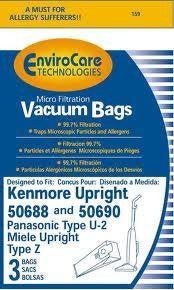 Kenmore U Bags (3 pk) Envirocare - CJ Miller Vacuum Center Inc