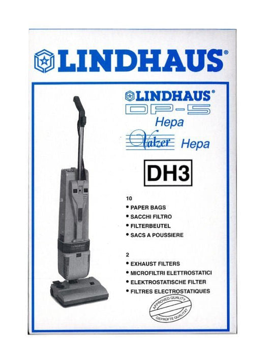Lindhaus DH3 Paper Bags (10 pack) - CJ Miller Vacuum Center Inc