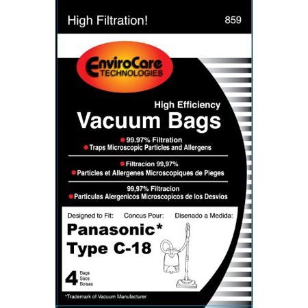 Panasonic Type C-18 Vacuum Bags for MC-CG800 - 4 Pack (EnviroCare 859) - CJ Miller Vacuum Center Inc