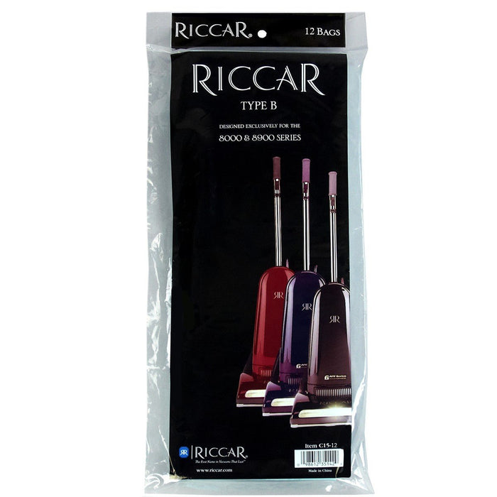 Riccar Vacuum Bags Paper Type B 8000 Series C15-12 AVAILABLE IN 6 PACKS NOW SEE DESCRIPTION FOR DETAILS - CJ Miller Vacuum Center Inc