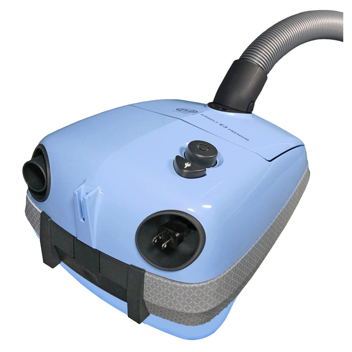 SEBO AIRBELT E3 Premium Vacuum Arctic Pastel Blue with ET-1 and Parquet Brush - CJ Miller Vacuum Center Inc