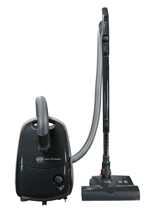 SEBO AIRBELT E3 Premium Vacuum (Graphite) with ET-1 and Parquet Brush 91648AM - CJ Miller Vacuum Center Inc