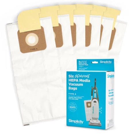 Simplicity Vacuum Bags SAH-6 HEPA Type A S20E, S20EZM, SYM , 6000, 5000 Series - CJ Miller Vacuum Center Inc